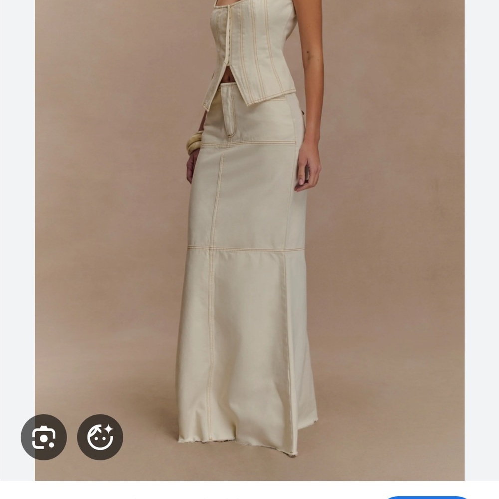 Meshki Cream Maxi Skirt